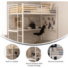 image:imageFlash Furniture Jake Loft Bed Frame with Desk  Twin Size  Black Metal Frame  250 lbs Static Weight Capacity  Protective Guard Rails  Assembles in 1 Hour or LessWhite