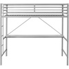 image:imageFlash Furniture Jake Loft Bed Frame with Desk  Twin Size  Black Metal Frame  250 lbs Static Weight Capacity  Protective Guard Rails  Assembles in 1 Hour or LessGrey