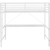 image:imageFlash Furniture Jake Loft Bed Frame with Desk  Twin Size  Black Metal Frame  250 lbs Static Weight Capacity  Protective Guard Rails  Assembles in 1 Hour or LessWhite