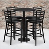 image:imageFlash Furniture Jamie 30 Round Mahogany Laminate Table Set with Round Base and 4 Ladder Back Metal Barstools  Black Vinyl SeatBlack TopBlack Vinyl Seat