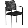 image:imageFlash Furniture Jana Comfort Black Mesh Stackable Steel Side Chair with Nylon Arms and BuiltIn Lumbar SupportBlack