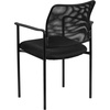 image:imageFlash Furniture Jana Comfort Black Mesh Stackable Steel Side Chair with Nylon Arms and BuiltIn Lumbar SupportBlack