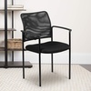 image:imageFlash Furniture Jana Comfort Black Mesh Stackable Steel Side Chair with Nylon Arms and BuiltIn Lumbar SupportBlack