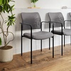 image:imageFlash Furniture Jana Comfort Black Mesh Stackable Steel Side Chair with Nylon Arms and BuiltIn Lumbar SupportGrey