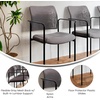 image:imageFlash Furniture Jana Comfort Black Mesh Stackable Steel Side Chair with Nylon Arms and BuiltIn Lumbar SupportGrey