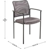 image:imageFlash Furniture Jana Comfort Black Mesh Stackable Steel Side Chair with Nylon Arms and BuiltIn Lumbar SupportGrey