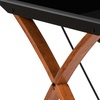 image:imageFlash Furniture Jude Tempered Glass Computer Desk with PullOut Keyboard Tray and Crisscross Frame Small Computer Desk for Home Office CherryClearBlack