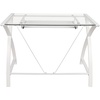 image:imageFlash Furniture Jude Tempered Glass Computer Desk with PullOut Keyboard Tray and Crisscross Frame Small Computer Desk for Home Office CherryClearWhite