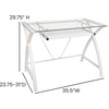 image:imageFlash Furniture Jude Tempered Glass Computer Desk with PullOut Keyboard Tray and Crisscross Frame Small Computer Desk for Home Office CherryClearWhite