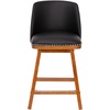 image:imageFlash Furniture Julia Set of 2 Transitional Counter Stools  Black LeatherSoft Upholstery  Silver Nailhead Trim  24 Inch  Walnut Finish Wood Frames