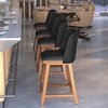 image:imageFlash Furniture Julia Set of 2 Transitional Counter Stools  Black LeatherSoft Upholstery  Silver Nailhead Trim  24 Inch  Walnut Finish Wood Frames