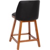 image:imageFlash Furniture Julia Set of 2 Transitional Counter Stools  Black LeatherSoft Upholstery  Silver Nailhead Trim  24 Inch  Walnut Finish Wood Frames