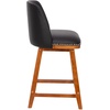 image:imageFlash Furniture Julia Set of 2 Transitional Counter Stools  Black LeatherSoft Upholstery  Silver Nailhead Trim  24 Inch  Walnut Finish Wood Frames