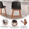 image:imageFlash Furniture Julia Set of 2 Transitional Counter Stools  Black LeatherSoft Upholstery  Silver Nailhead Trim  24 Inch  Walnut Finish Wood Frames