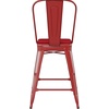 image:imageFlash Furniture Kai Commercial 30 High IndoorOutdoor Bar Height Stool  Black Galvanized Steel Frame  Black Square AllWeather Poly Resin Seat  Removable BackRedRed