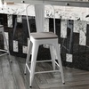 image:imageFlash Furniture Kai Commercial 30 High IndoorOutdoor Bar Height Stool  Black Galvanized Steel Frame  Black Square AllWeather Poly Resin Seat  Removable BackWhiteGray
