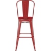 image:imageFlash Furniture Kai Commercial 30 High IndoorOutdoor Bar Height Stool  Black Galvanized Steel Frame  Black Square AllWeather Poly Resin Seat  Removable BackRedRed