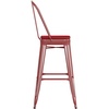 image:imageFlash Furniture Kai Commercial 30 High IndoorOutdoor Bar Height Stool  Black Galvanized Steel Frame  Black Square AllWeather Poly Resin Seat  Removable BackRedRed