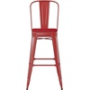image:imageFlash Furniture Kai Commercial 30 High IndoorOutdoor Bar Height Stool  Black Galvanized Steel Frame  Black Square AllWeather Poly Resin Seat  Removable BackRedRed