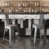 image:imageFlash Furniture Kai Commercial 30 High IndoorOutdoor Bar Height Stool  Black Galvanized Steel Frame  Black Square AllWeather Poly Resin Seat  Removable BackSilverGray