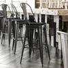 image:imageFlash Furniture Kai Commercial 30 High IndoorOutdoor Bar Height Stool  Black Galvanized Steel Frame  Black Square AllWeather Poly Resin Seat  Removable BackBlackBlack