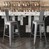 image:imageFlash Furniture Kai Commercial 30 High IndoorOutdoor Bar Height Stool  Black Galvanized Steel Frame  Black Square AllWeather Poly Resin Seat  Removable BackSilverGray