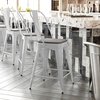 image:imageFlash Furniture Kai Commercial 30 High IndoorOutdoor Bar Height Stool  Black Galvanized Steel Frame  Black Square AllWeather Poly Resin Seat  Removable BackWhiteGray
