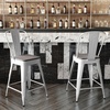 image:imageFlash Furniture Kai Commercial 30 High IndoorOutdoor Bar Height Stool  Black Galvanized Steel Frame  Black Square AllWeather Poly Resin Seat  Removable BackWhiteGray
