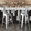 image:imageFlash Furniture Kai Commercial 30 High IndoorOutdoor Bar Height Stool  Black Galvanized Steel Frame  Black Square AllWeather Poly Resin Seat  Removable BackWhiteGray
