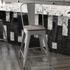 image:imageFlash Furniture Kai Commercial 30 High IndoorOutdoor Bar Height Stool  Black Galvanized Steel Frame  Black Square AllWeather Poly Resin Seat  Removable BackSilverGray