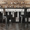 image:imageFlash Furniture Kai Commercial 30 High IndoorOutdoor Bar Height Stool  Black Galvanized Steel Frame  Black Square AllWeather Poly Resin Seat  Removable BackBlackBlack