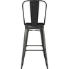image:imageFlash Furniture Kai Commercial 30 High IndoorOutdoor Bar Height Stool  Black Galvanized Steel Frame  Black Square AllWeather Poly Resin Seat  Removable BackBlackBlack
