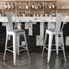 image:imageFlash Furniture Kai Commercial 30 High IndoorOutdoor Bar Height Stool  Black Galvanized Steel Frame  Black Square AllWeather Poly Resin Seat  Removable BackWhiteGray