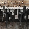 image:imageFlash Furniture Kai Commercial 30 High IndoorOutdoor Bar Height Stool  Black Galvanized Steel Frame  Black Square AllWeather Poly Resin Seat  Removable BackBlackBlack