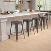 image:imageFlash Furniture Kai Commercial Grade 24 High Backless Black Metal IndoorOutdoor Counter Height Stool with Square SeatBlack