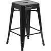 image:imageFlash Furniture Kai Commercial Grade 24 High Backless Black Metal IndoorOutdoor Counter Height Stool with Square SeatBlack