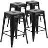 image:imageFlash Furniture Kai Commercial Grade 24 High Backless Black Metal IndoorOutdoor Counter Height Stool with Square SeatBlack