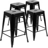 image:imageFlash Furniture Kai Commercial Grade 24 High Backless Black Metal IndoorOutdoor Counter Height Stool with Square SeatBlack