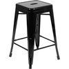 image:imageFlash Furniture Kai Commercial Grade 24 High Backless Black Metal IndoorOutdoor Counter Height Stool with Square SeatBlack
