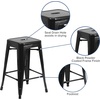 image:imageFlash Furniture Kai Commercial Grade 24 High Backless Black Metal IndoorOutdoor Counter Height Stool with Square SeatBlack