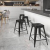 image:imageFlash Furniture Kai Commercial Grade 24 High Backless Black Metal IndoorOutdoor Counter Height Stool with Square SeatBlack