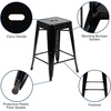 image:imageFlash Furniture Kai Commercial Grade 24 High Backless Black Metal IndoorOutdoor Counter Height Stool with Square SeatBlack