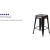 image:imageFlash Furniture Kai Commercial Grade 24 High Backless Black Metal IndoorOutdoor Counter Height Stool with Square SeatBlackantique Gold