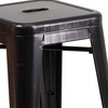 image:imageFlash Furniture Kai Commercial Grade 24 High Backless Black Metal IndoorOutdoor Counter Height Stool with Square SeatBlackantique Gold