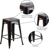 image:imageFlash Furniture Kai Commercial Grade 24 High Backless Black Metal IndoorOutdoor Counter Height Stool with Square SeatBlackantique Gold