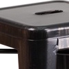 image:imageFlash Furniture Kai Commercial Grade 24 High Backless Black Metal IndoorOutdoor Counter Height Stool with Square SeatBlackantique Gold