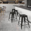 image:imageFlash Furniture Kai Commercial Grade 24 High Backless Black Metal IndoorOutdoor Counter Height Stool with Square SeatBlackantique Gold