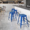 image:imageFlash Furniture Kai Commercial Grade 24 High Backless Black Metal IndoorOutdoor Counter Height Stool with Square SeatBlue