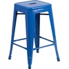 image:imageFlash Furniture Kai Commercial Grade 24 High Backless Black Metal IndoorOutdoor Counter Height Stool with Square SeatBlue