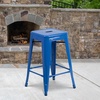 image:imageFlash Furniture Kai Commercial Grade 24 High Backless Black Metal IndoorOutdoor Counter Height Stool with Square SeatBlue